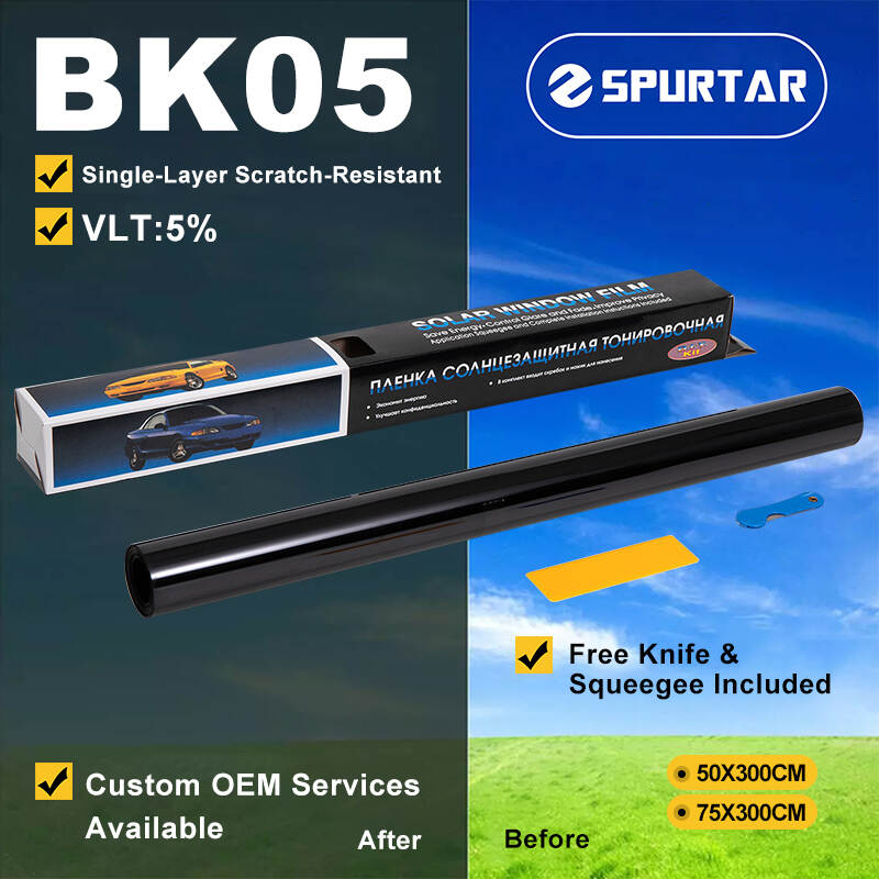 Spurtar Car Window Solar Film Single Layer Anti-scratch Small Roll Film 5% VLT