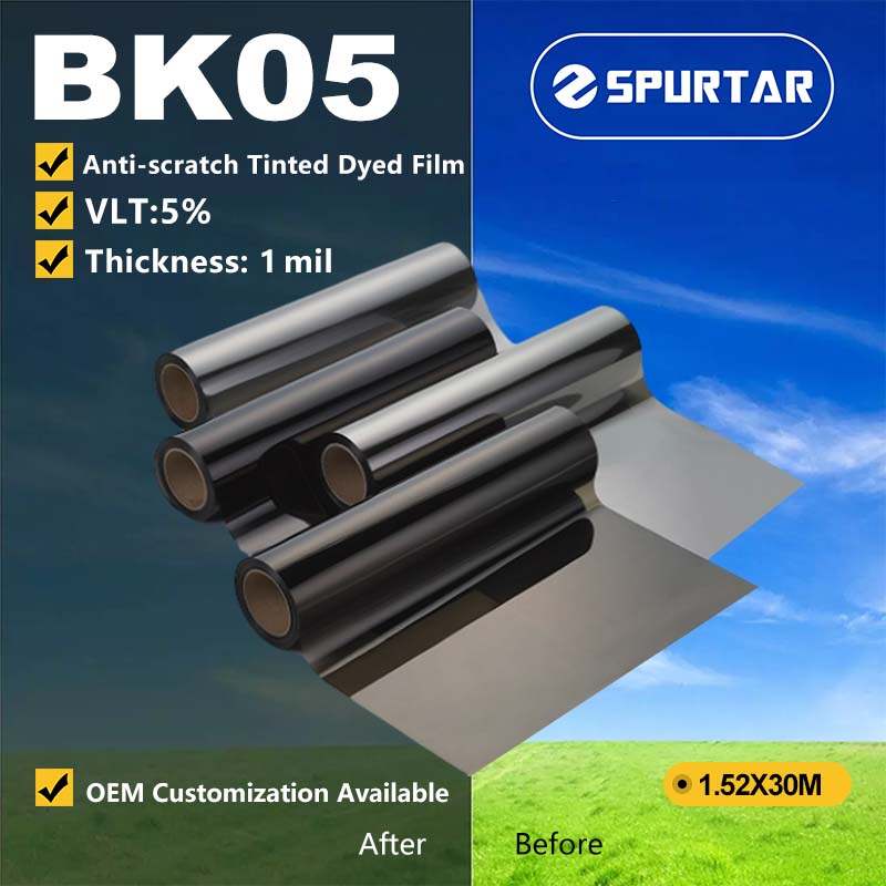 Spurtar Medium Roll 1mil Anti-scratch Tinted Dyed Film 5% VLT