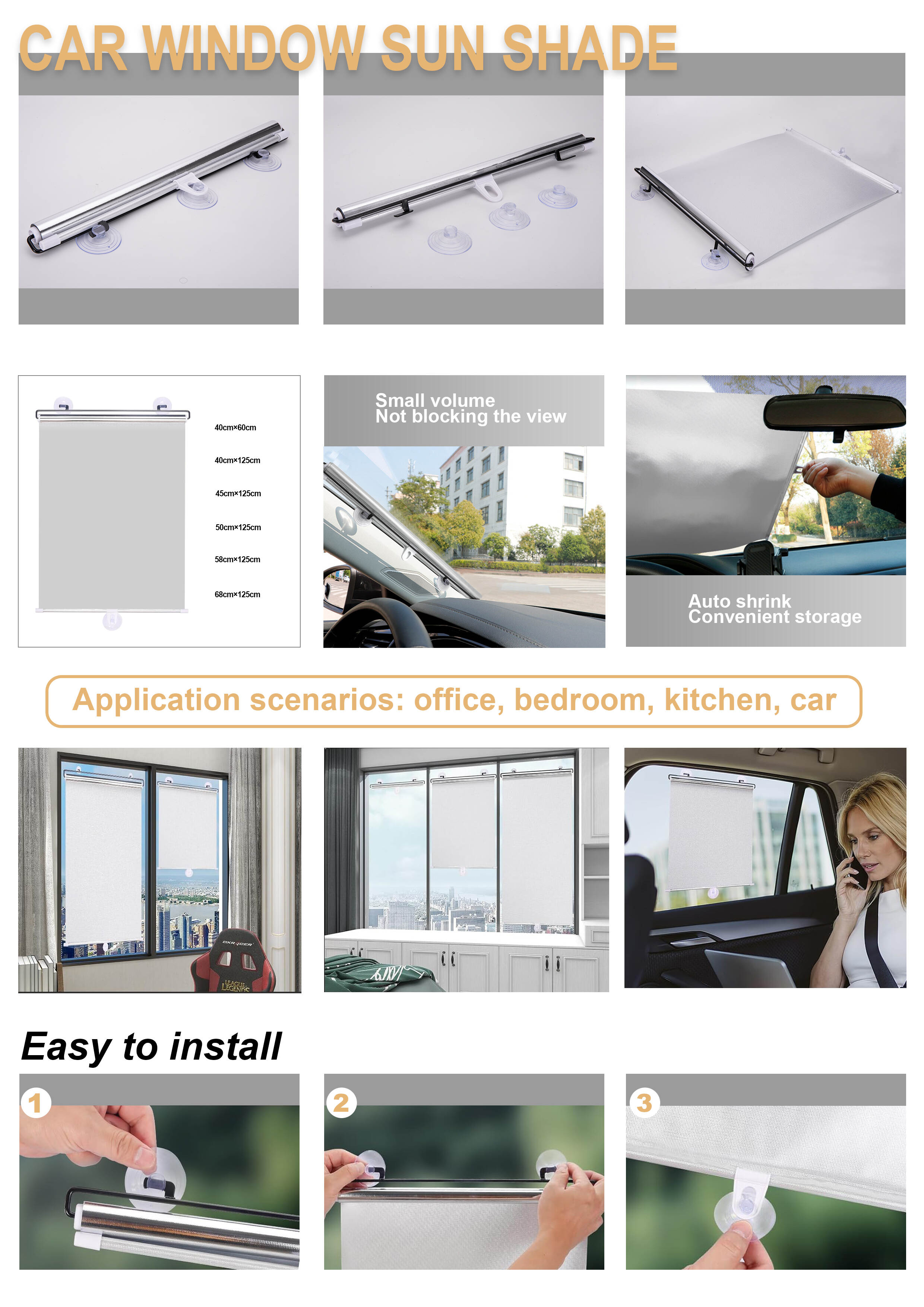 Sunshade Curtain for Car Window