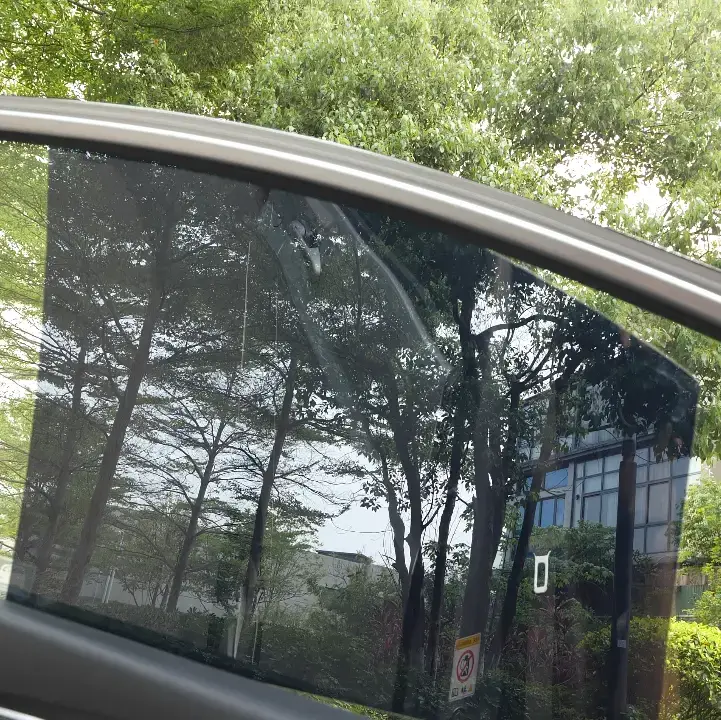 removable tinted static-cling window film for car