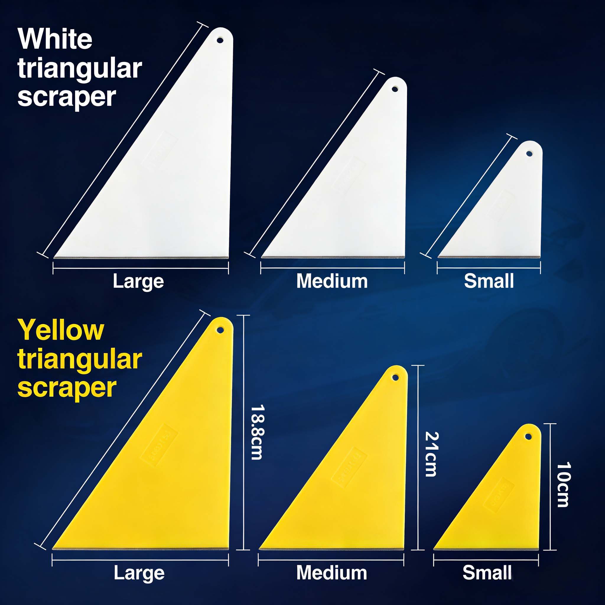 Car Film Tinting Scraper Set – Yellow White Triangle Hard Plastic wholesale